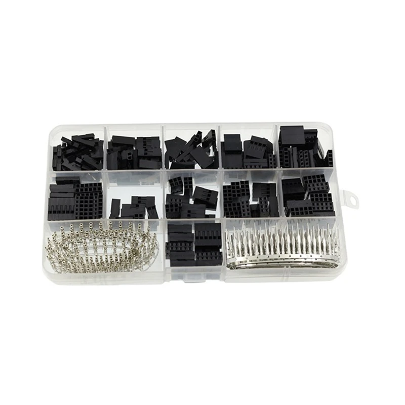 620Pcs Dupont Connector 2.54Mm, Dupont Cable Jumper Wire Pin Header Housing Kit, Male+Female Pin Terminal Connector