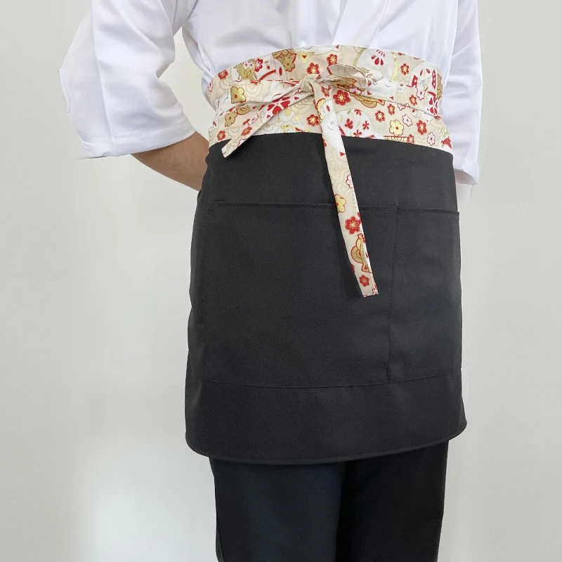 Delantal de estilo japonés para cocina, restaurante, Chef, Hotel, cocina coreana, tienda de Sushi, camareros, uniforme de trabajo, delantal corto de cocina