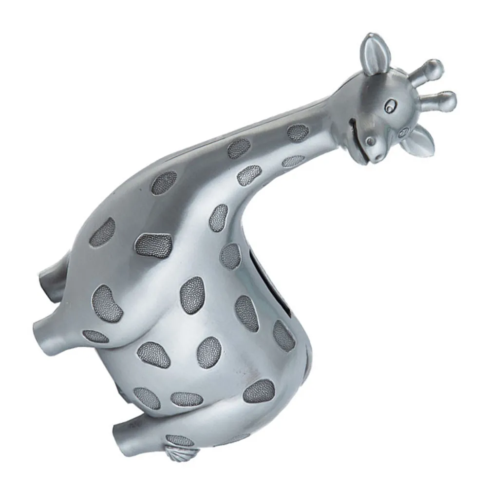 Vintage Giraffe Piggy Bank Alloy Metal Savings Jar Compact Size for Desk Nightstand Office Money Saving Encouragement