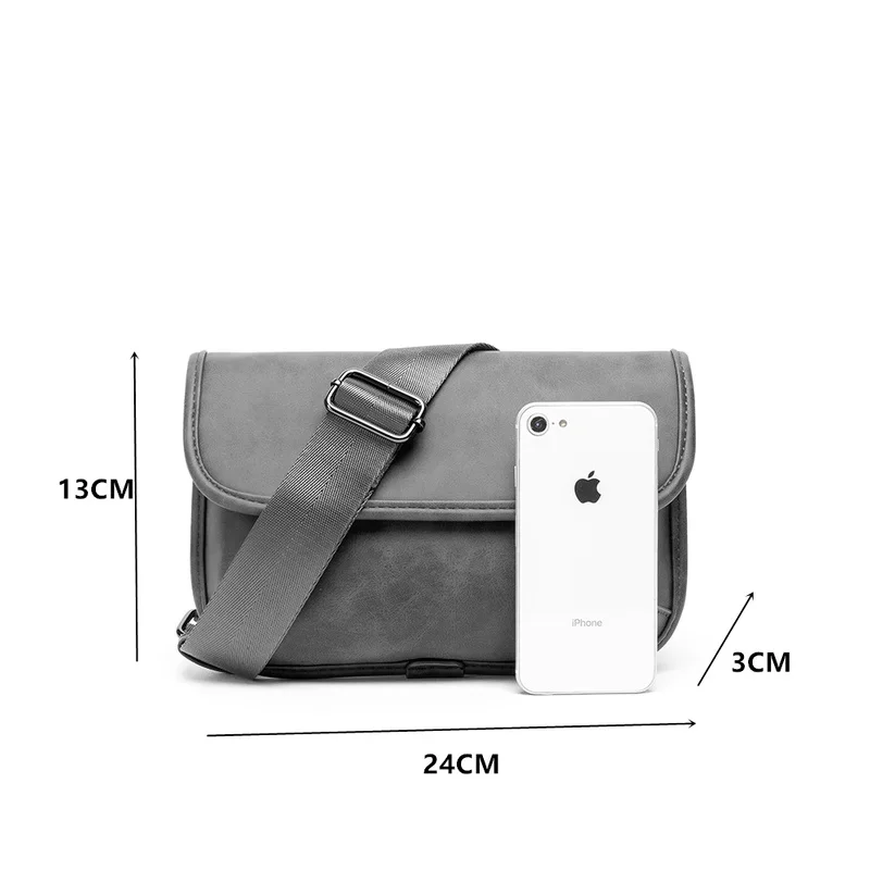 New Trendy Men\'s Crossbody Bag Single Shoulder Cross Body Bags Men Fashion Brand Design Shoulder Bag Gray Small Square Bag Mens