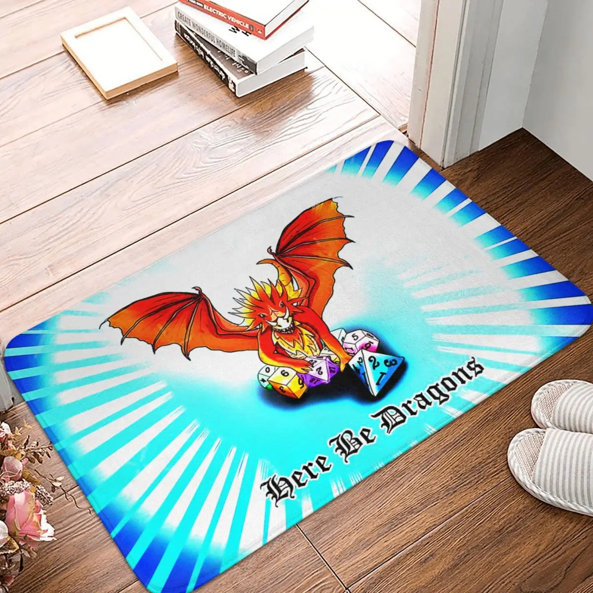 two point campus game Anti-Slip Doormat Bath Mat The DM Says Here Be Dragons Floor Carpet Welcome Rug Bedroom Decor