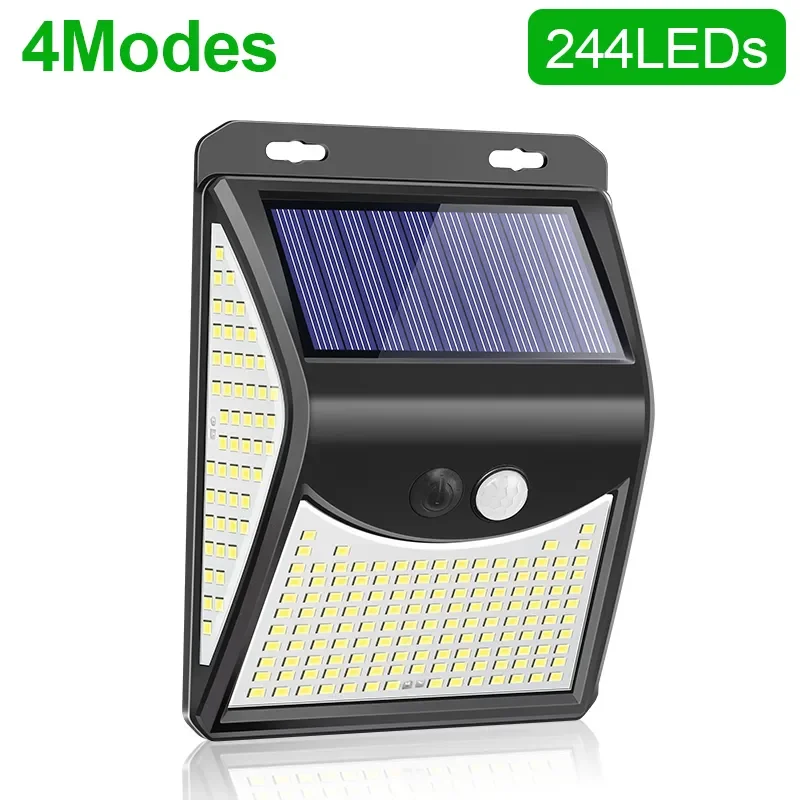 244 LED Solar Wall Lamp Outdoor Waterproof  4 Modes Motion Sensor PIR Wall Light Solar Lamp Solar Powered Garden