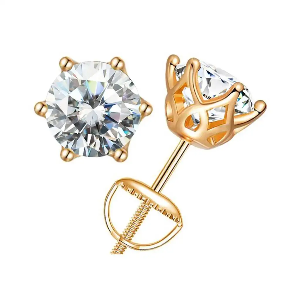 JoyceJelly 18k Vergoldete S925 Sterling Silber Grüne Moissanit-Ohrringe für Damen Klassisches 6-Krallen-Design Valentinstag-Geschenk – Detail 22