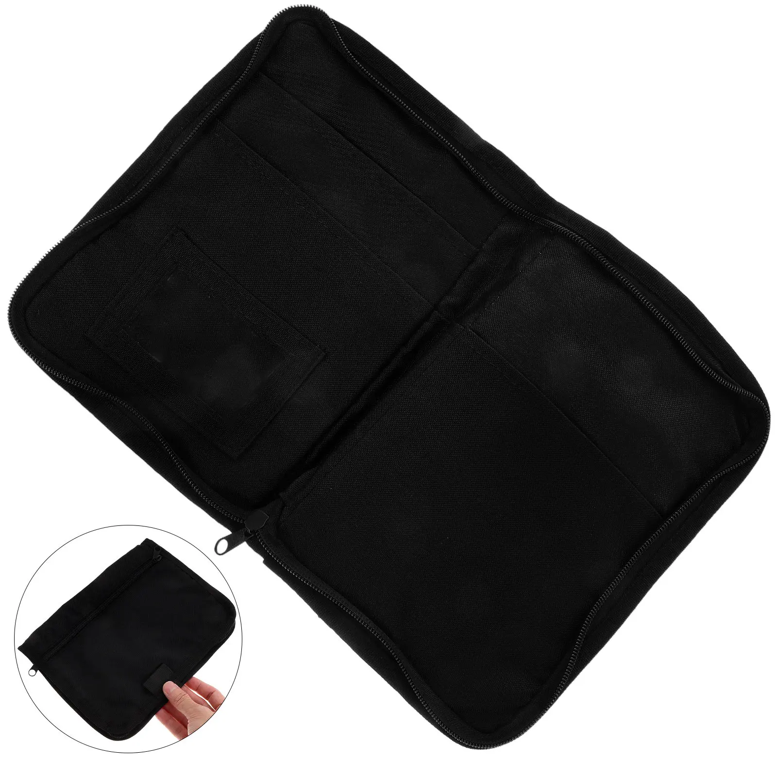 Organizador de Documentos para Auto, Bolsa de Almacenamiento Portátil, Multibolsillos, Tela Oxford, Gran Capacidad, para Registro y Seguro de Automóvil