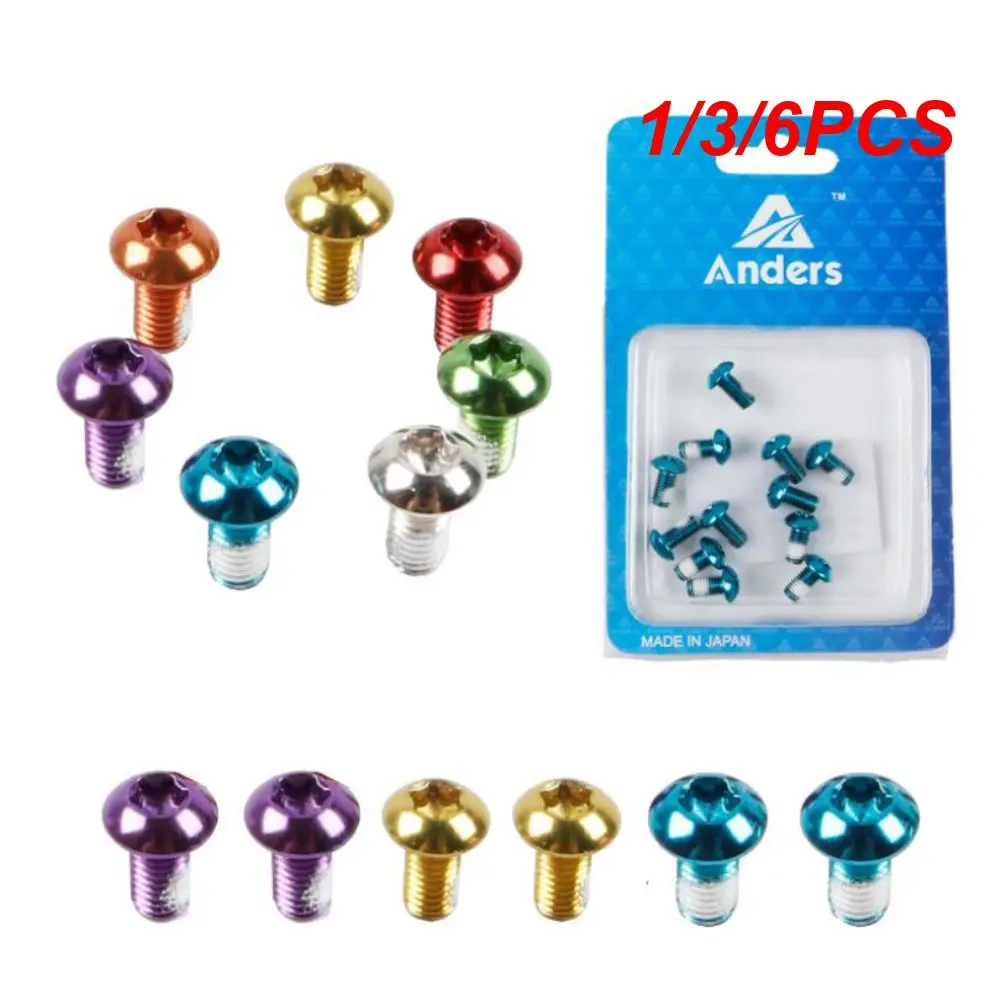 マウンテンバイクディスクブレーキローター用ボルト,t25 torxねじ,ディスクスクリュー,m5x10mm,7色,1個,3個,6個