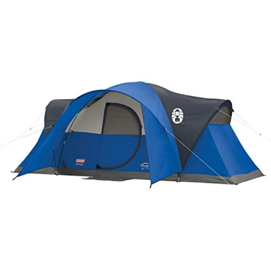 Montana Camping Tent for family use, polyester fabric, gray color, quick-setup in 15 minutes with included rainfly and carry ba