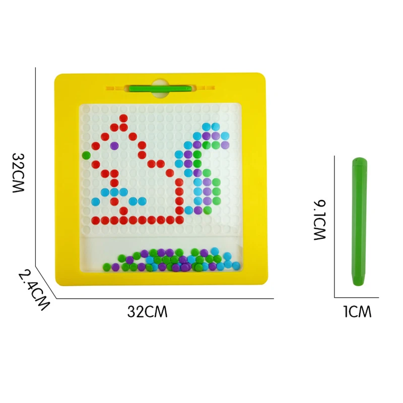 Magnetic Drawing Board for Toddlers DIY Doodle Board with Magnetic Pen and Beads Children Montessori Educational Preschool Toys