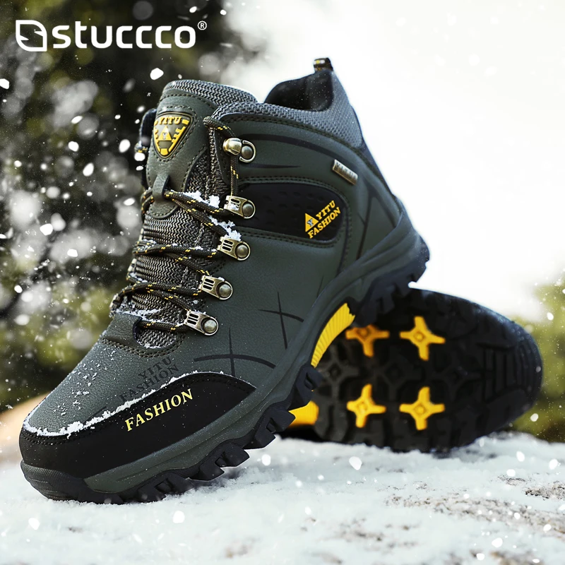 Men Boots Fashion Casual Water Proof Shoes sneakers Boots Men Winter Boot Black Platform Sneakers Mens Safety Shoe Warm Snow Boo