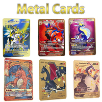 2025 NEW Pokemon Metal Card 10000 Points Arceus Charizard Super Card Golden English Mewtwo Vmax GX EX Anime Collection Cards Gif