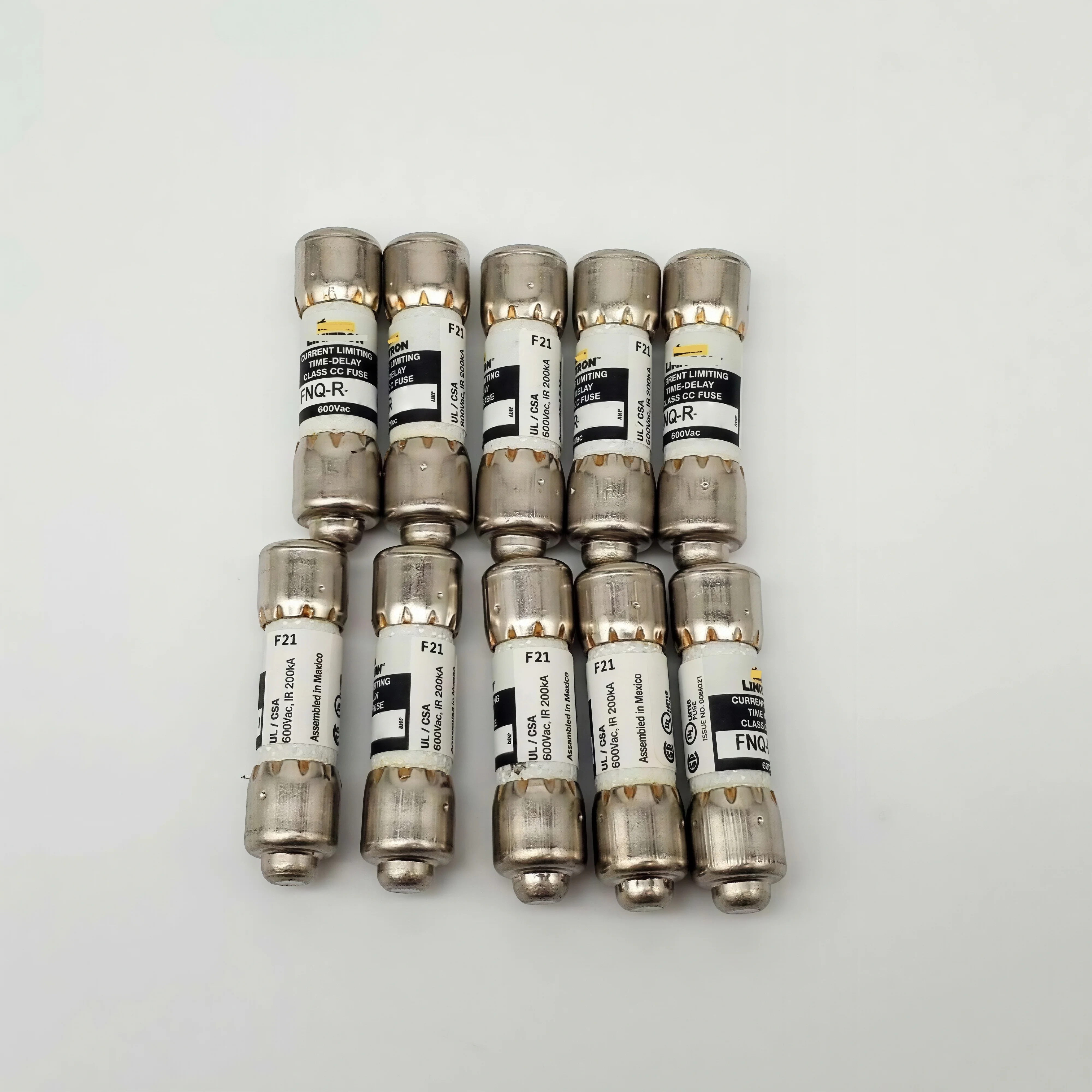 FNQ-R-8  Time Delay Class CC Fuse, 8A 600VAC OEM【10-Pack】