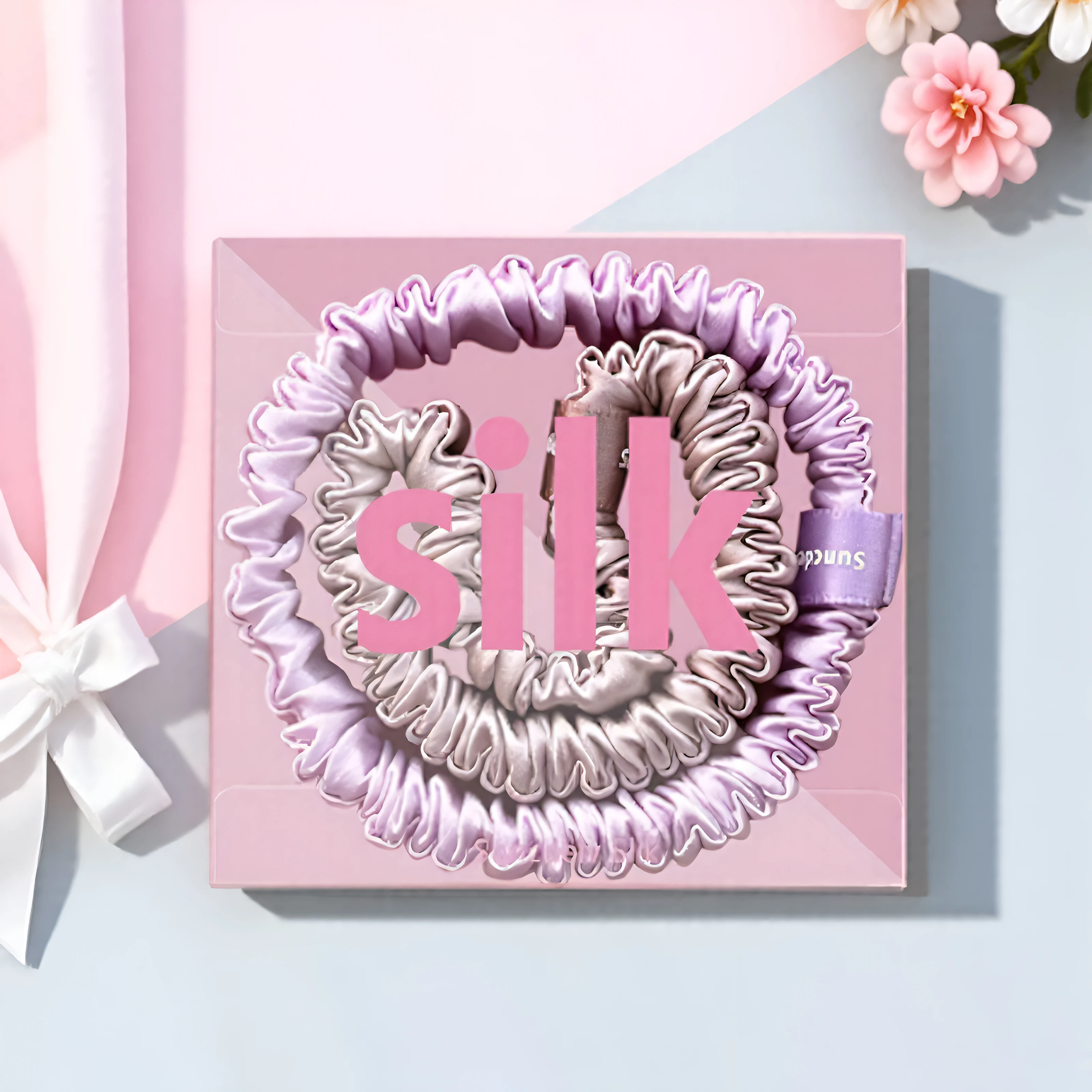 2 قطعة 100% التوت النقي الحرير توك شعر الحرير العلاقات الشعر العصابات الشعر ذيل حصان أصحاب بلون إكسسوارات الشعر الطبيعي #2