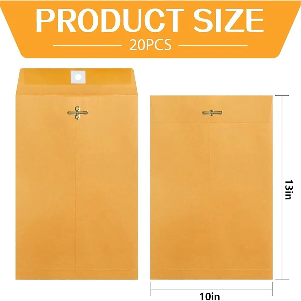 Best sales 2026 20 Pack 10x13 Inch Envelopes with Clasp Closure and Gummed Seal for , School, and Home Use