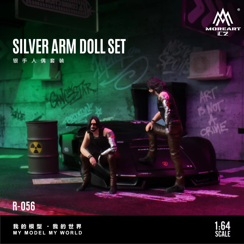 More Art 1:64Silver Arm Doll Set, Resin Decoration Figure Model for Gift&Display&Collection