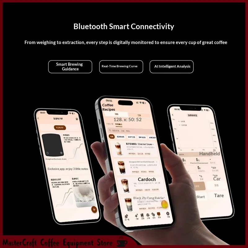 Moka Bluetooth Coffee Digital Scale Timer High Precision 0.1G Timing Portable Rechargeable Touch Screen Hand Brewing Espresso