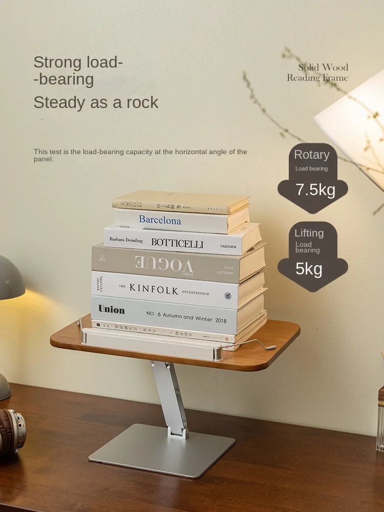 Solid Wood Bookcase Reading Stand Children's Students Book Stand Rotating Reading Stand Illustrated Books Multifunctional Book R