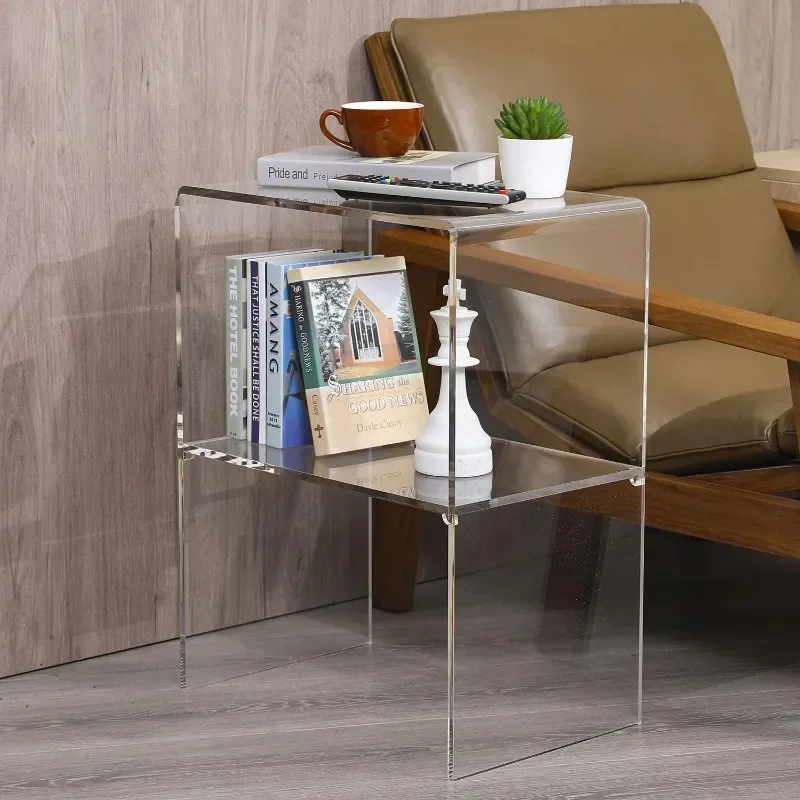 Mesa De Apoio Acrílica Transparente Premium, Mesa De Apoio Decorativa Para Sala De Estar, Decoração De Casa Moderna, Mesa De Cabeceira Do Quarto, Cremalheira De Armazenamento