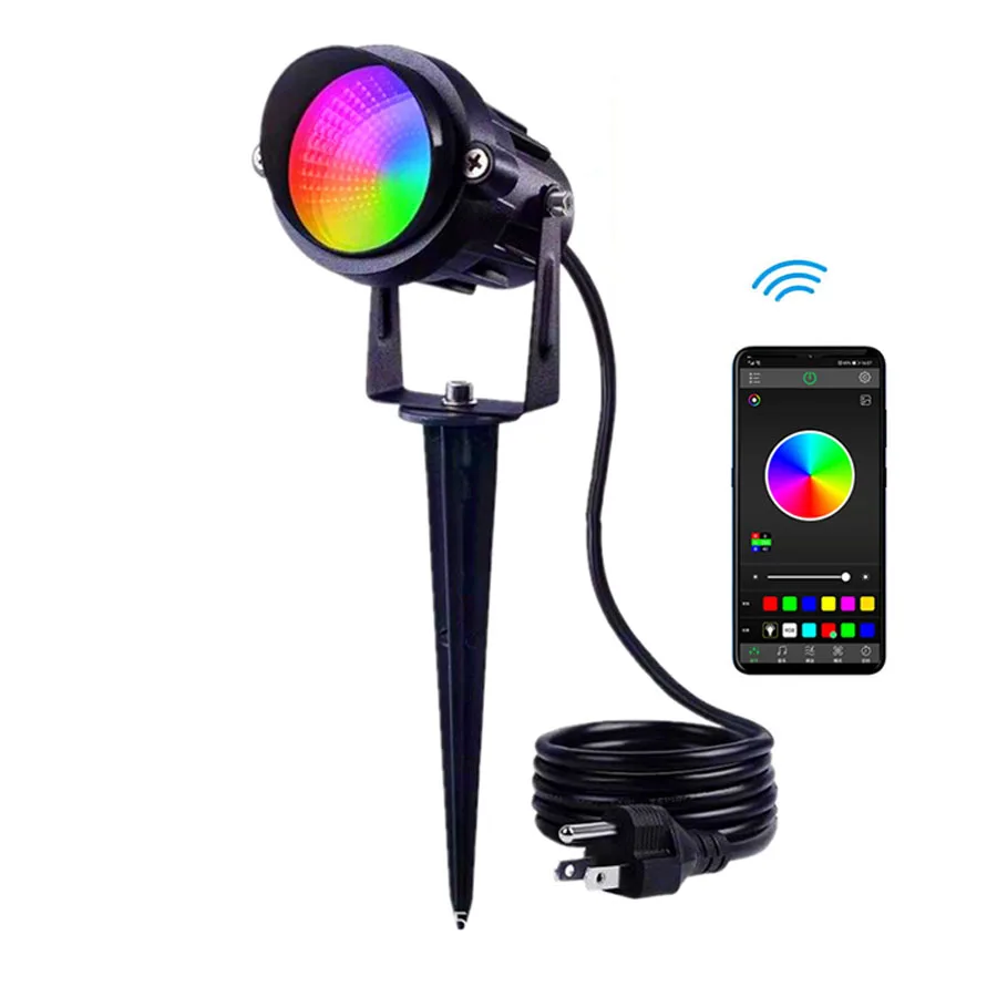 في الهواء الطلق الذكية App التحكم LED المشهد الأضواء 15 واط RGB بلوتوث ضوء الفيضانات IP65 مقاوم للماء حديقة الباحة جدار شجرة الحديقة مصباح