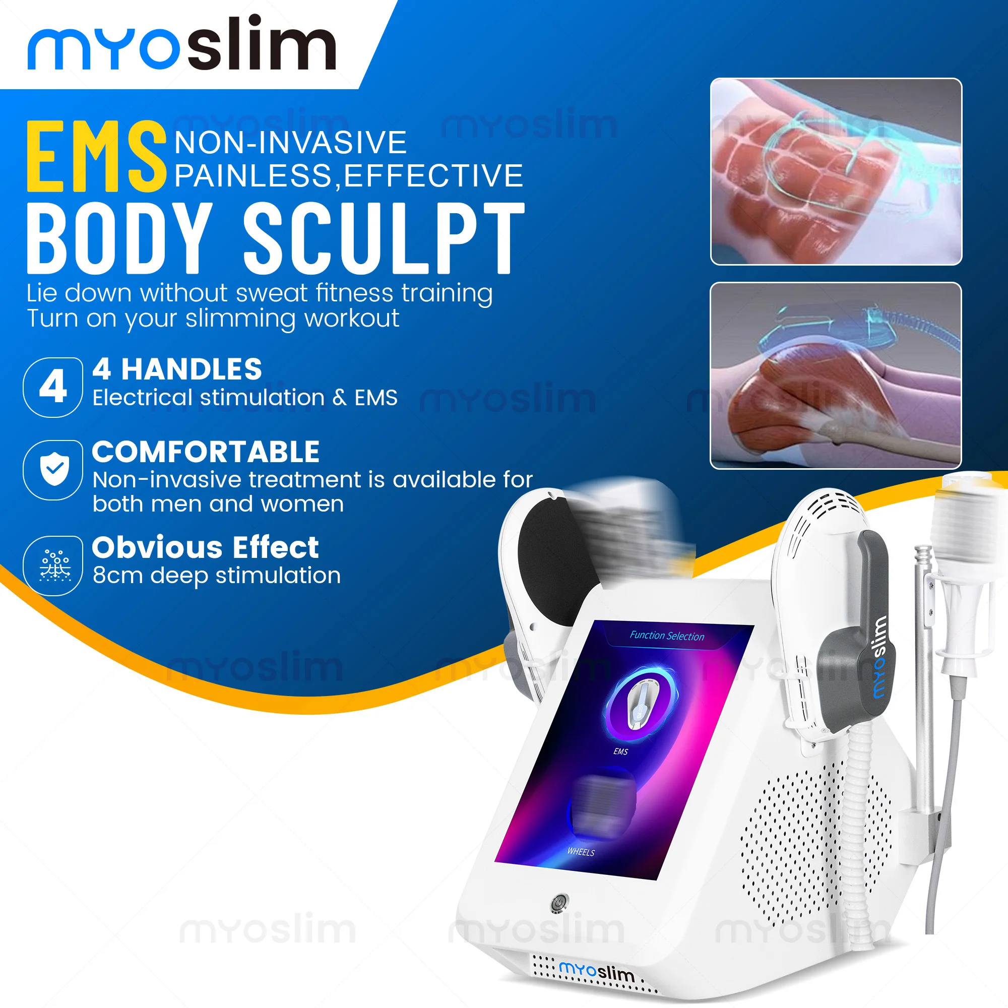 

Professional Myoslim NEO 6500W RF Body Sculpt Machine EMSzero HiEMT Body Shaping EMS Fat BurningMuscle Stimulator