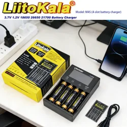 LiitoKala Lii-M4S lithium  batterie 18650 Smart Charger LCD Display For 26650 21700 32650 18500 20700 16340 CR123A AA AAA