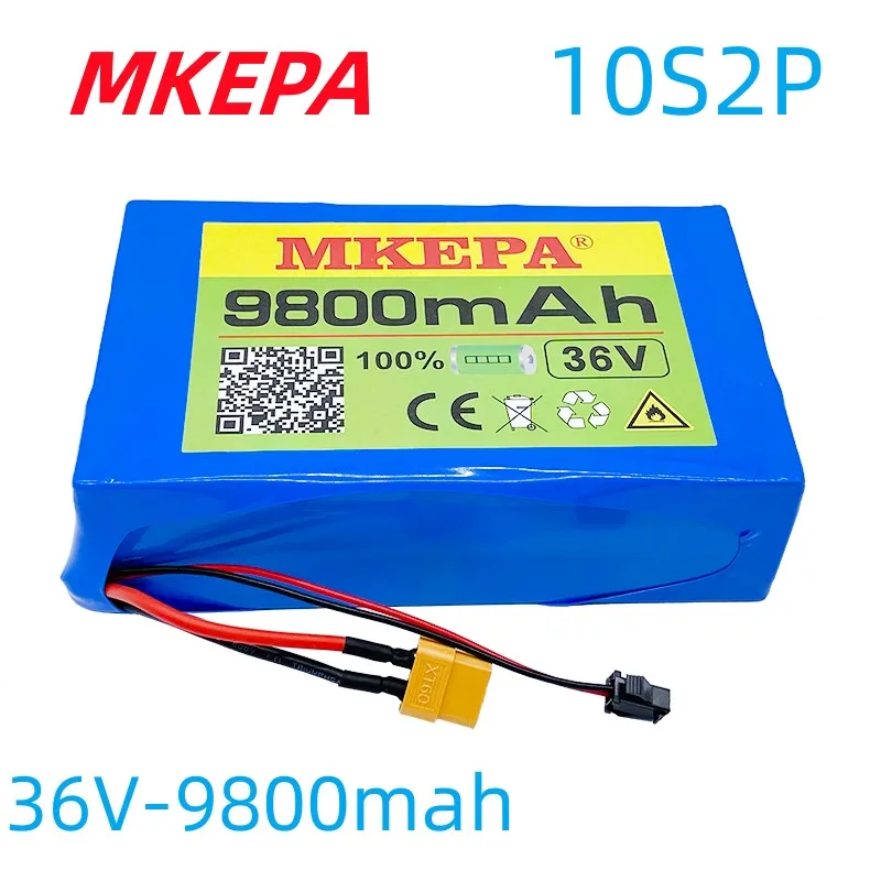 Actual capacity10s2p 36V 9.8ah 450W 18650 Li ion battery pack for Cooter skateboard eBike electric bicycle 42V 37V 35e XT60+SM