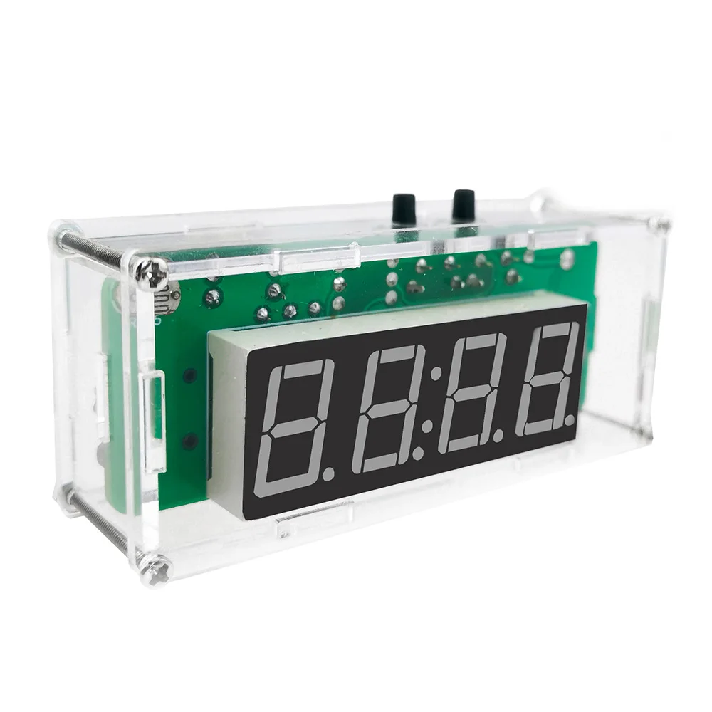 Electronic Clock Kit 51 Single-Chip Microcomputer Light-Controlled Temperature Date Display LED for DIY Learning Electronics