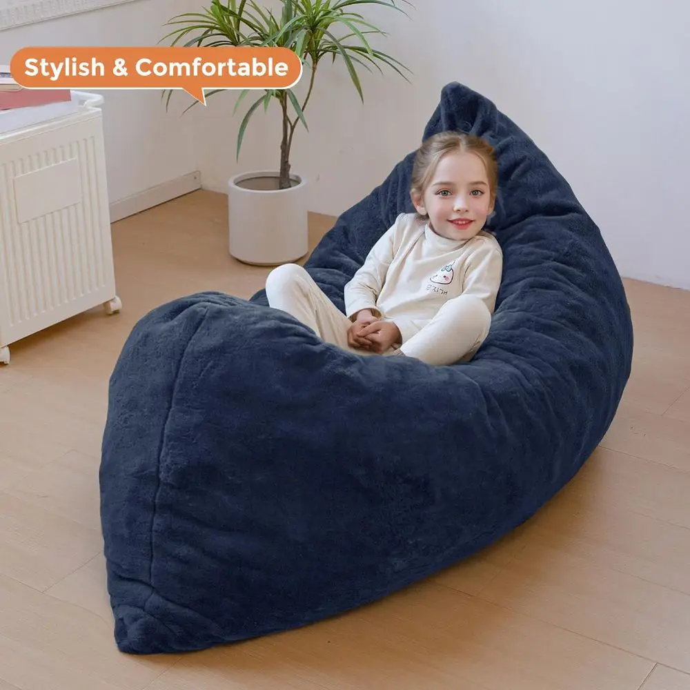 3 in 1 Kids Bean Bag Chair, Comfy Floor Sofa with Removed Cover Soft Floor Couch with HighDensity Foam Filling Convertible Chil