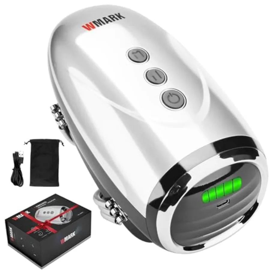 

Cordless Handheld Massager for Haircut Neck Legs Hands Face 2 Massage Nodes 2600mAh Battery Silver