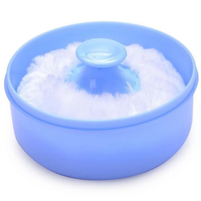 

DELAM-2X Baby Soft Face Body Cosmetic Powder Puff Sponge Box Case Container (Blue)