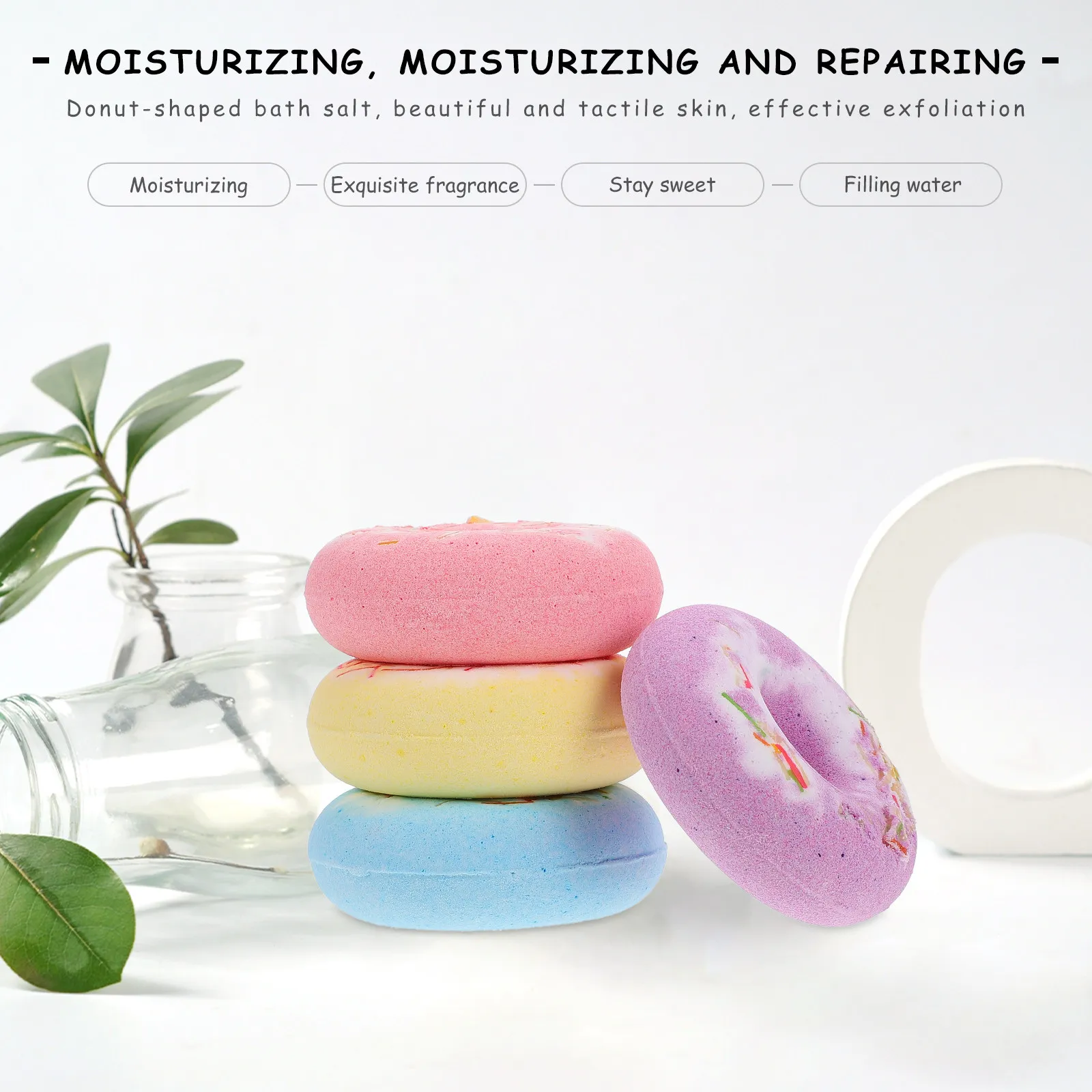4Pcs Bath Salt Balls Cake Shape Softening Cuticle Bubble Relaxing Spa Shower Bombs Gift Set for Home Travel Hotel view 5