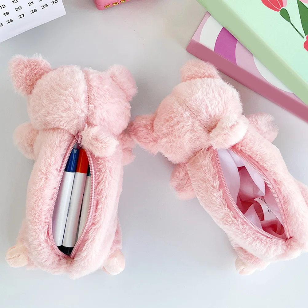 

Pig Pencil Case Plush Bag Lovely Pouch Cartoon Portable Multi-function Cute Adorable Student