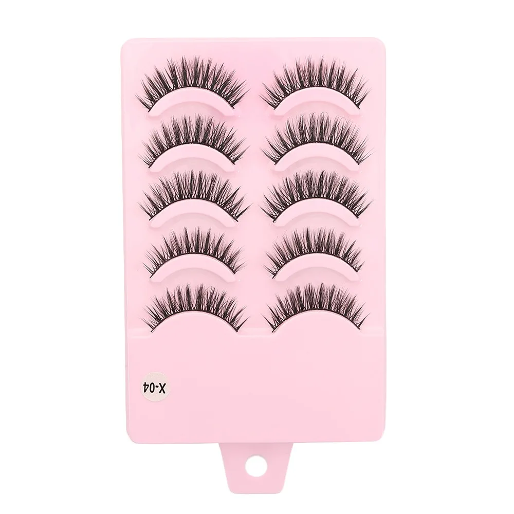 5 pairs New Wispy Manga Lashes Flared Soft Faux Mink Lashes Spike Anime Fake Eyelashes Women