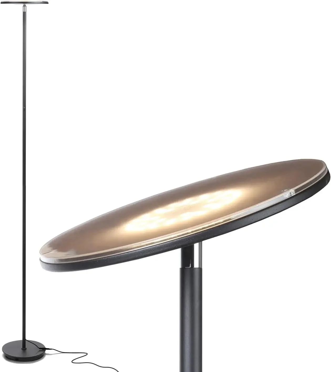 

Brightech Sky LED Torchiere Super Bright Floor Lamp - Contemporary, High Lumen Light for Living Rooms & Offices - Dimmable,