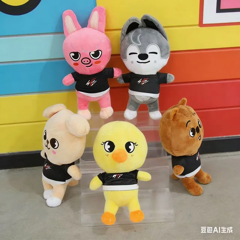 

Плюшевый брелок SKZOO: милые фигурки Stray Kids (волк, курица, собака), плюшевые животные SKZ (Феликс, Хёнджин, Банчан) — подарок для автомобиля