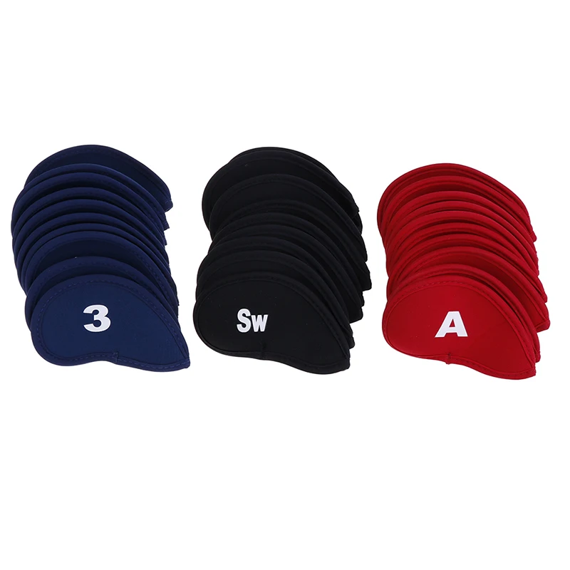 【F】10Pcs/set Iron Headcovers Neoprene Golf Club Putter Head Cover Wedge Iron Protective Headcovers Set