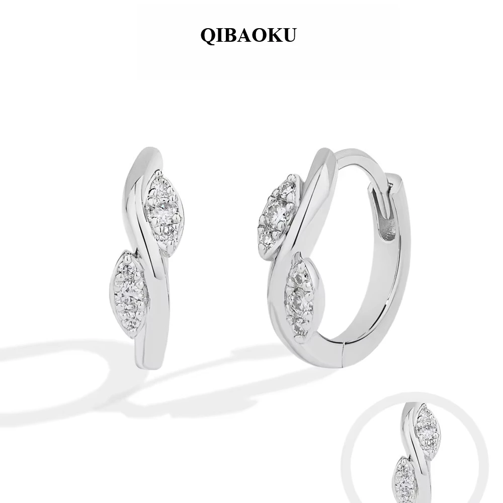 QIBAOKU Moissanite Women Earrings D VVS1 Real S925 Sterling Silver Classic Pendants For Party Wedding Engagement Jewelry 2026