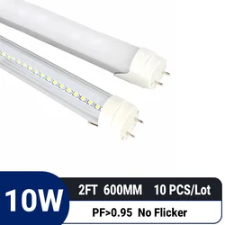 10pcs/lot 2ft 600mm 10W T8 LED Tube |G13 interface|High PF 0.95|Flicker-Free|Non-Dimmable |Energy Saving|replace fluorescent