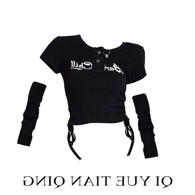

Летняя футболка Slimfit oulder C, женская новая орсадовая футболка Prince Sle Regular Sve Polyester Fiber ort Sve Other Pattern