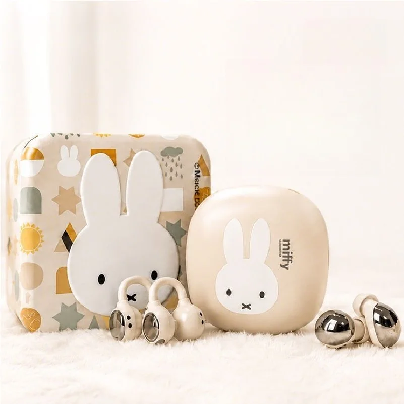 Kawaii Miffy Headphones cute Portable ear clip type Send to friends birthday gift Portable 2026 New style Send to girlfriend view 2
