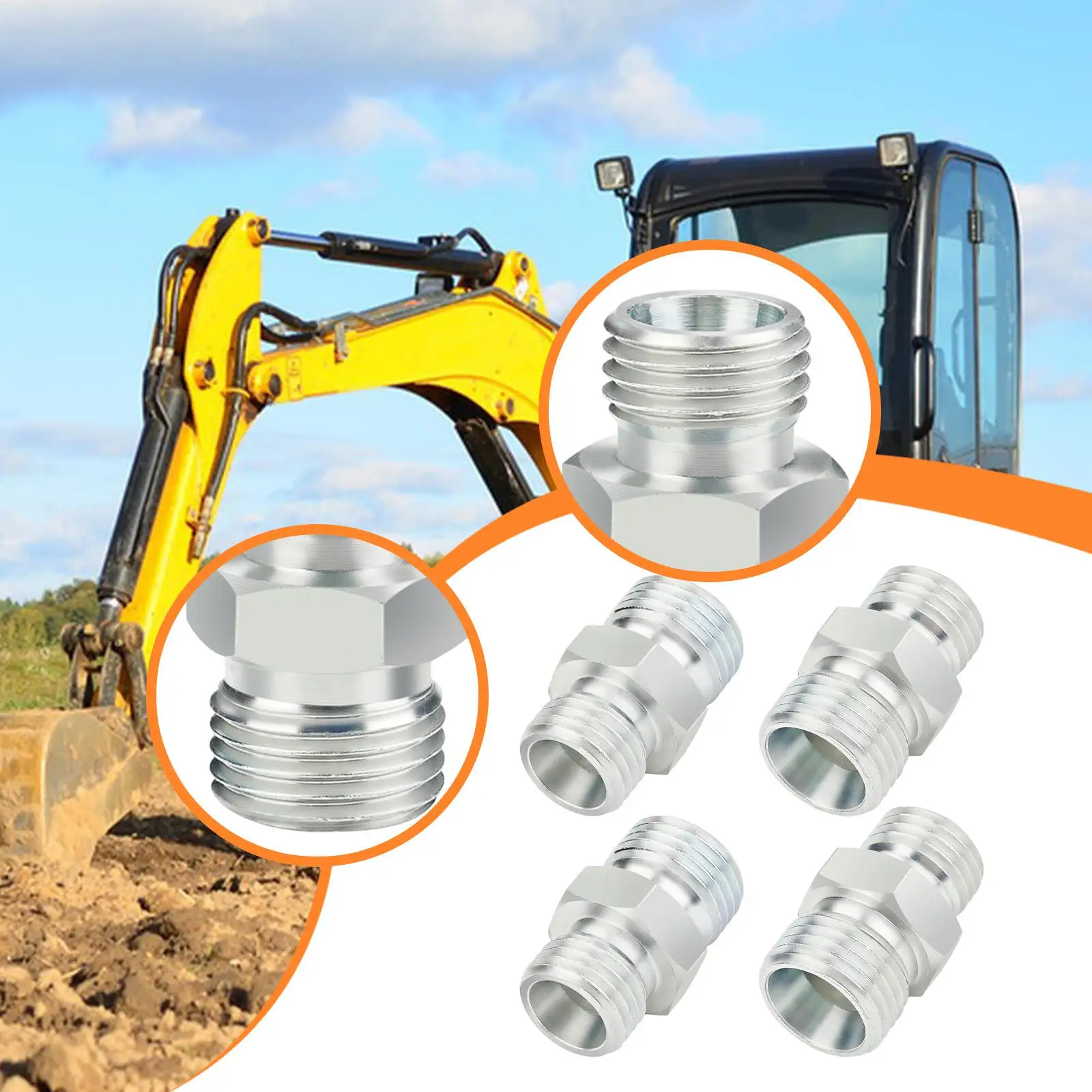 Fittings Adapters Easy to Install Connections BSP Male Thread Auxiliary Attachments for Small Excavator