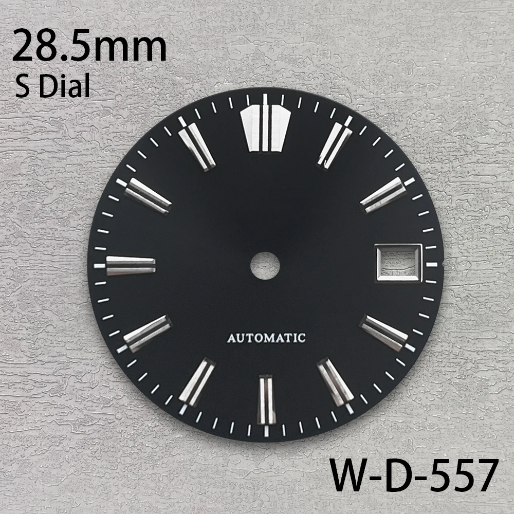 Esfera de rayos solares con logotipo S de 28,5mm compatible con movimiento NH35/NH36/4R/7S, sin accesorios luminosos de modificación de reloj de alta calidad