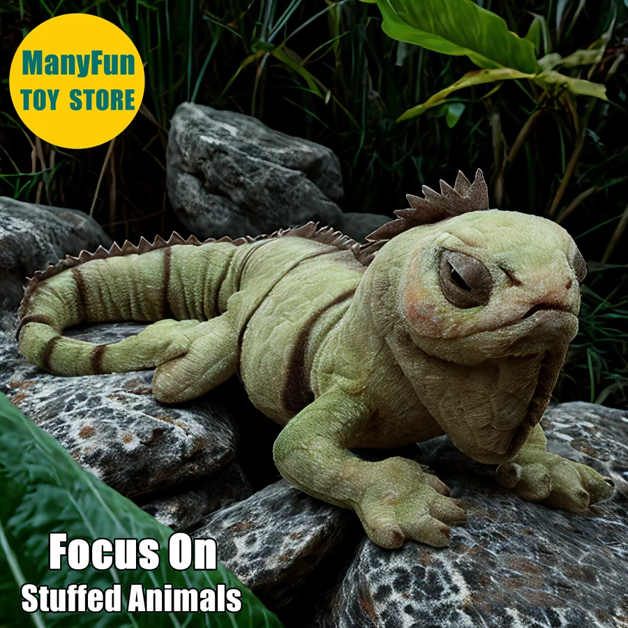 

Iguana Plush Toy - Realistic Galapagos Lizard Stuffed Animal, Lifelike Ocean Leguan Doll, Reptile Gift for Collectors