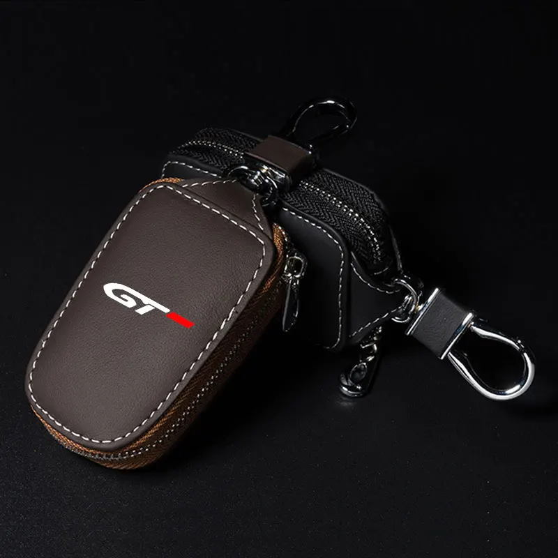 Car smart key case cover key wallet leather keychain protect For Peugeot GT GTline 308 508 2008 Rifter 5008 207 408 Accessories