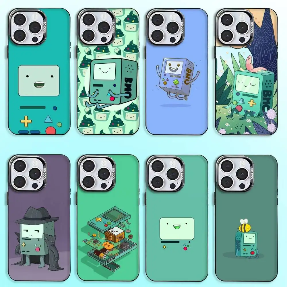 حافظة هاتف BMO A-Adventure T-Time لهاتف iPhone17,16,15,14,13,12,11 Plus، Pro Max غطاء مقاوم للصدمات باللون الأسود غير اللامع