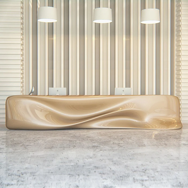 *Plate Type Modern Reception Desk for Hotels Schools Gyms Hospitals Malls Custom Design Optional Color Custom Size Commercial