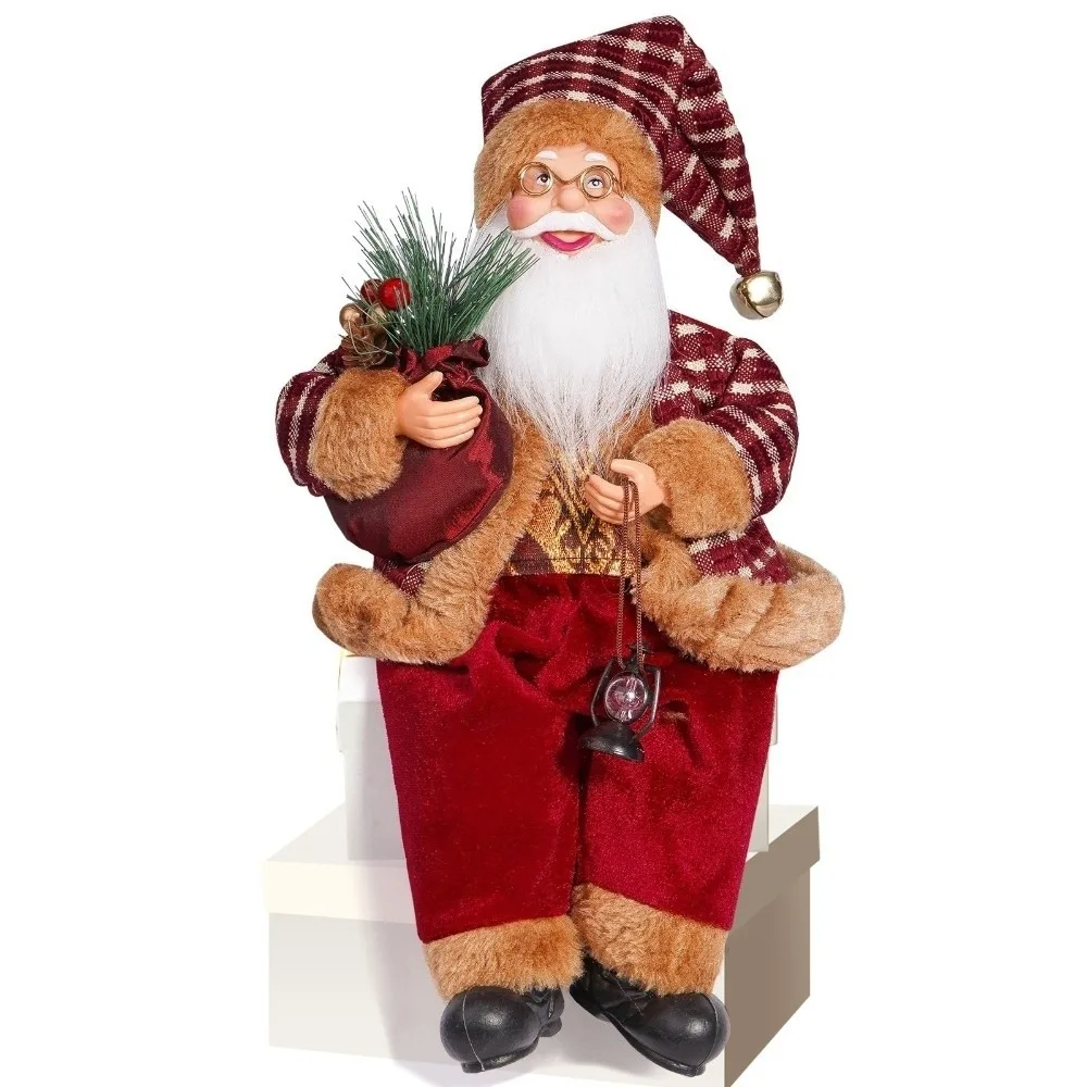 

New Home Decoration Santa Claus Decorations Cute 12 Inches Xmas Tree Ornament Sitting Santa Claus Santa Claus Doll Gift