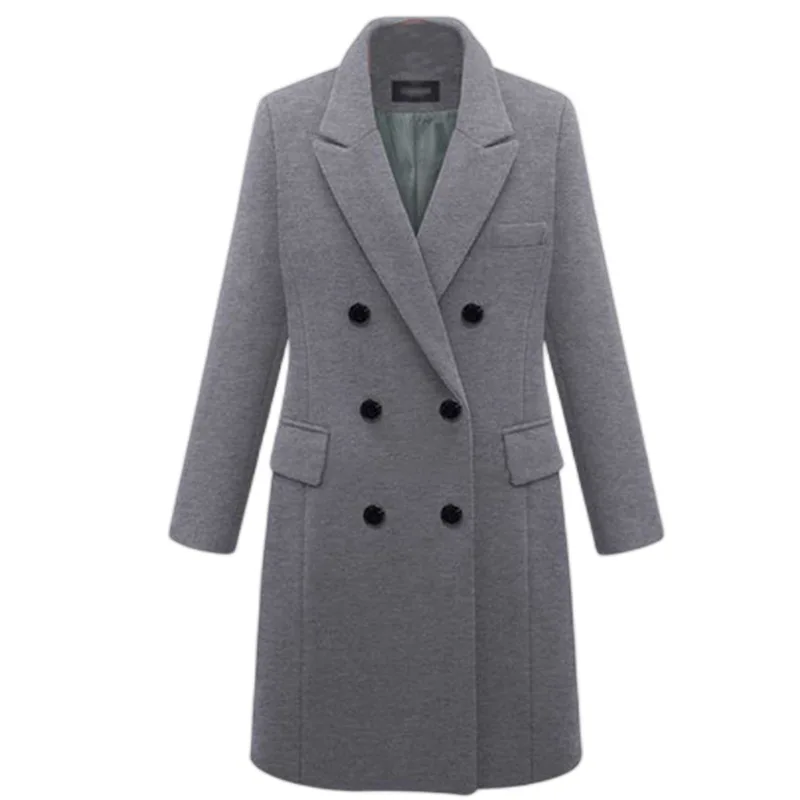 2025 Nuovo cappotto da donna in lana Autunno Inverno Cappotto da donna in misto lana di media lunghezza di grandi dimensioni Cappotto doppiopetto Ele Busin Sle