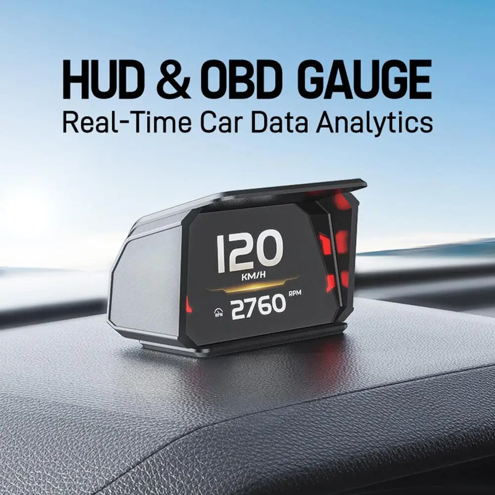 Minimalist Head Up Display for Vehicles 2008+ Utilizes OBD2 Connection to Monitor RPM Voltage Oil Pressure and Turbo