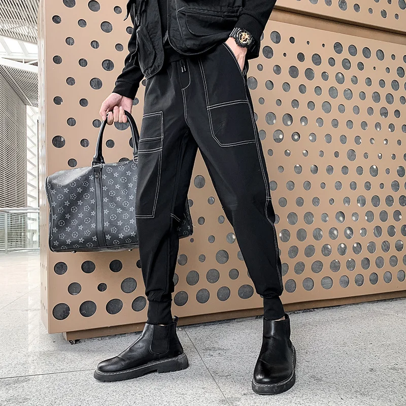 

Men's Casual Work Clothes Leggings Spring New Korean Version Slim Fit And Versatile Leggings Ruffian Handsome Harun Pants