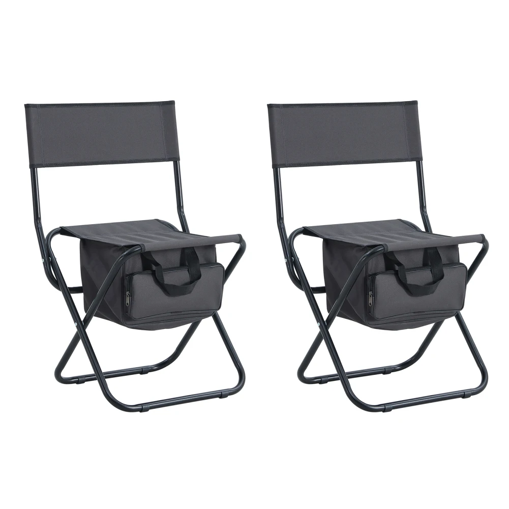 Outdoor Camping Chairs Set Of 2, Folding Chairs Directors Chairs 280lbs Weight Capacity For Beaches, Backyards, Barbecues