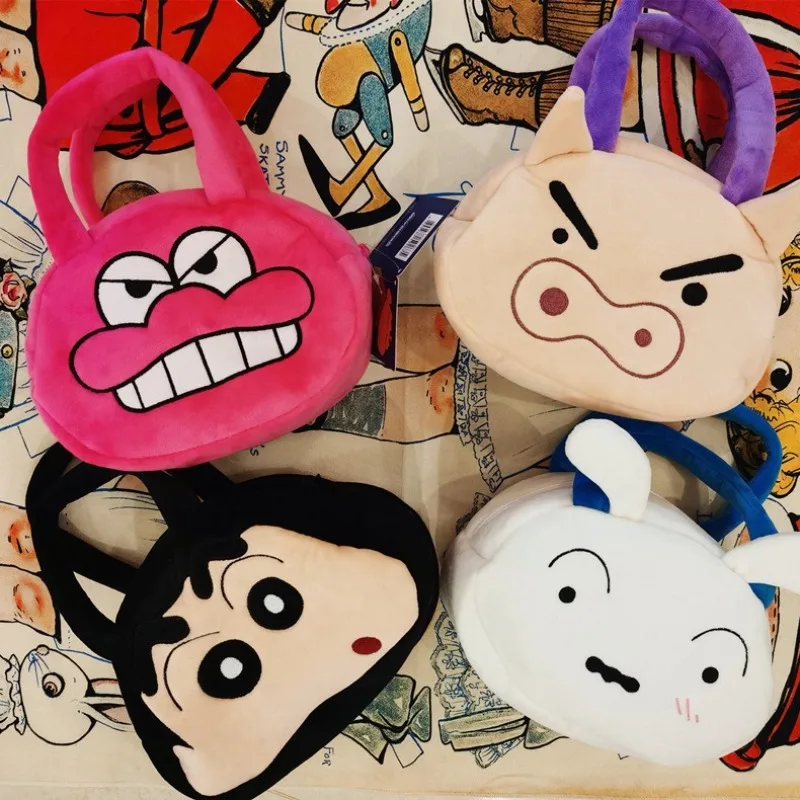 Cute Crayon Shin-chan Plush Handbag Cute Waniyama Nohara Shiro Waniyama Large Capacity Cartoon Animation Girls Cosmetic Bag Gift